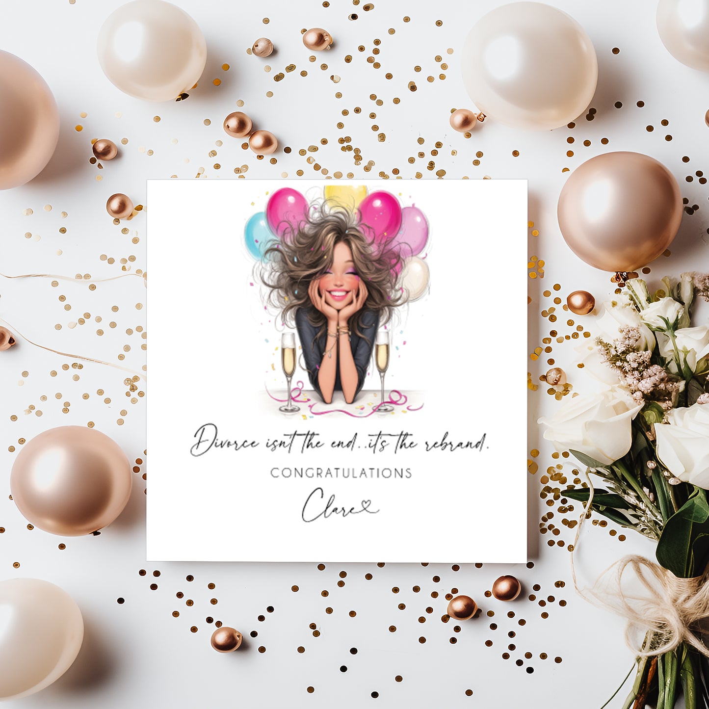 Personalised Divorce Card for Her - Funny Congratulations Card