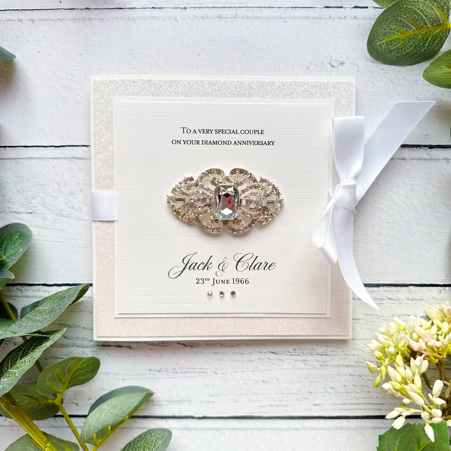 Luxury Handmade Diamond Anniversary Card in a Box