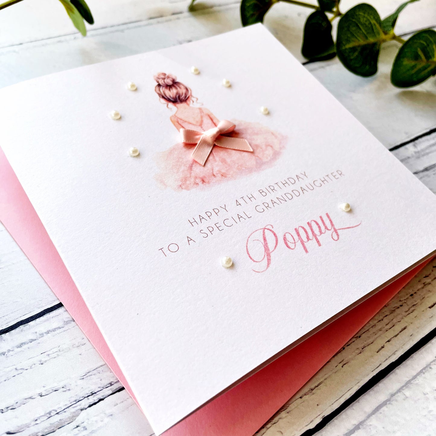 Personalised Little Ballerina Birthday Card