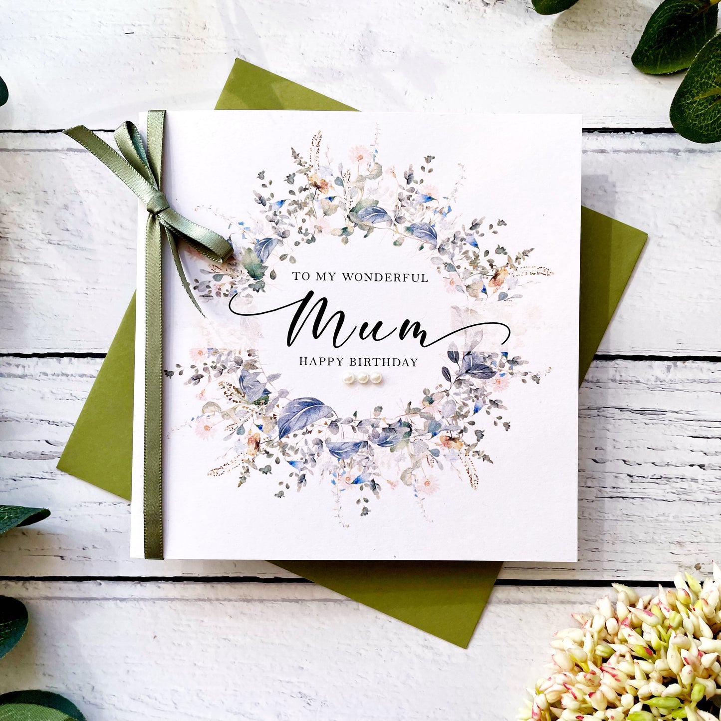 Personalised Floral Birthday Card for Mum