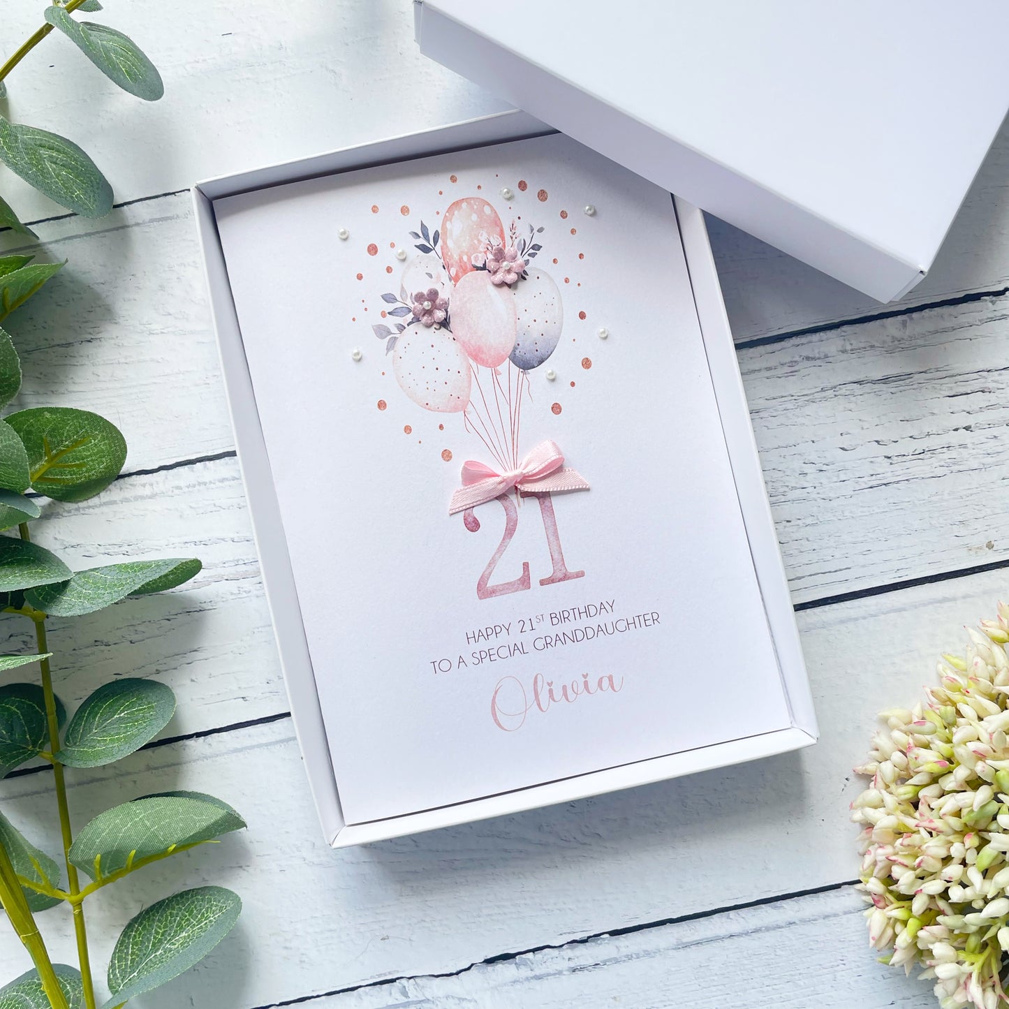 Personalised Boho Balloon 21st Birthday Card