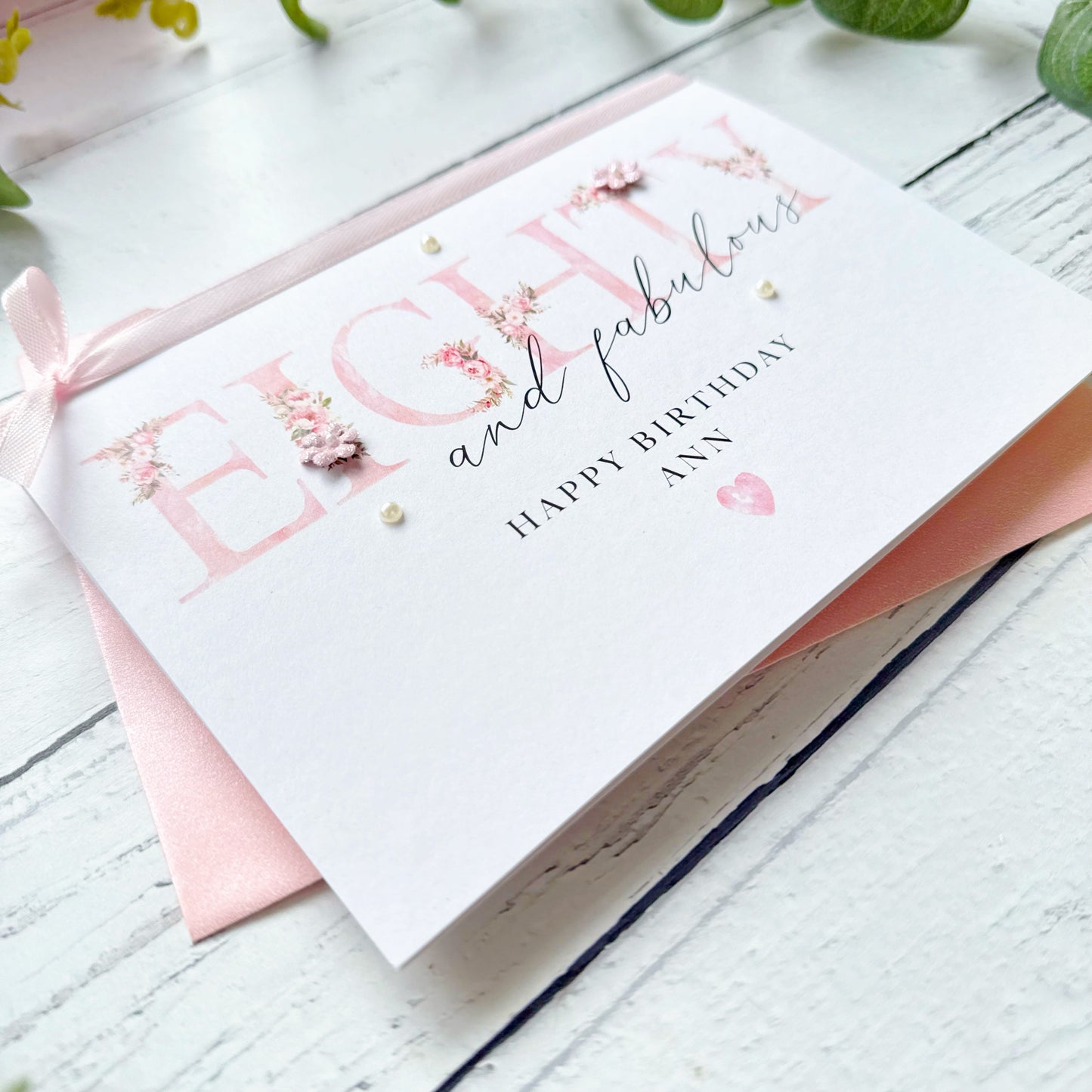 Eighty and Fabulous: Handmade Floral Birthday Card