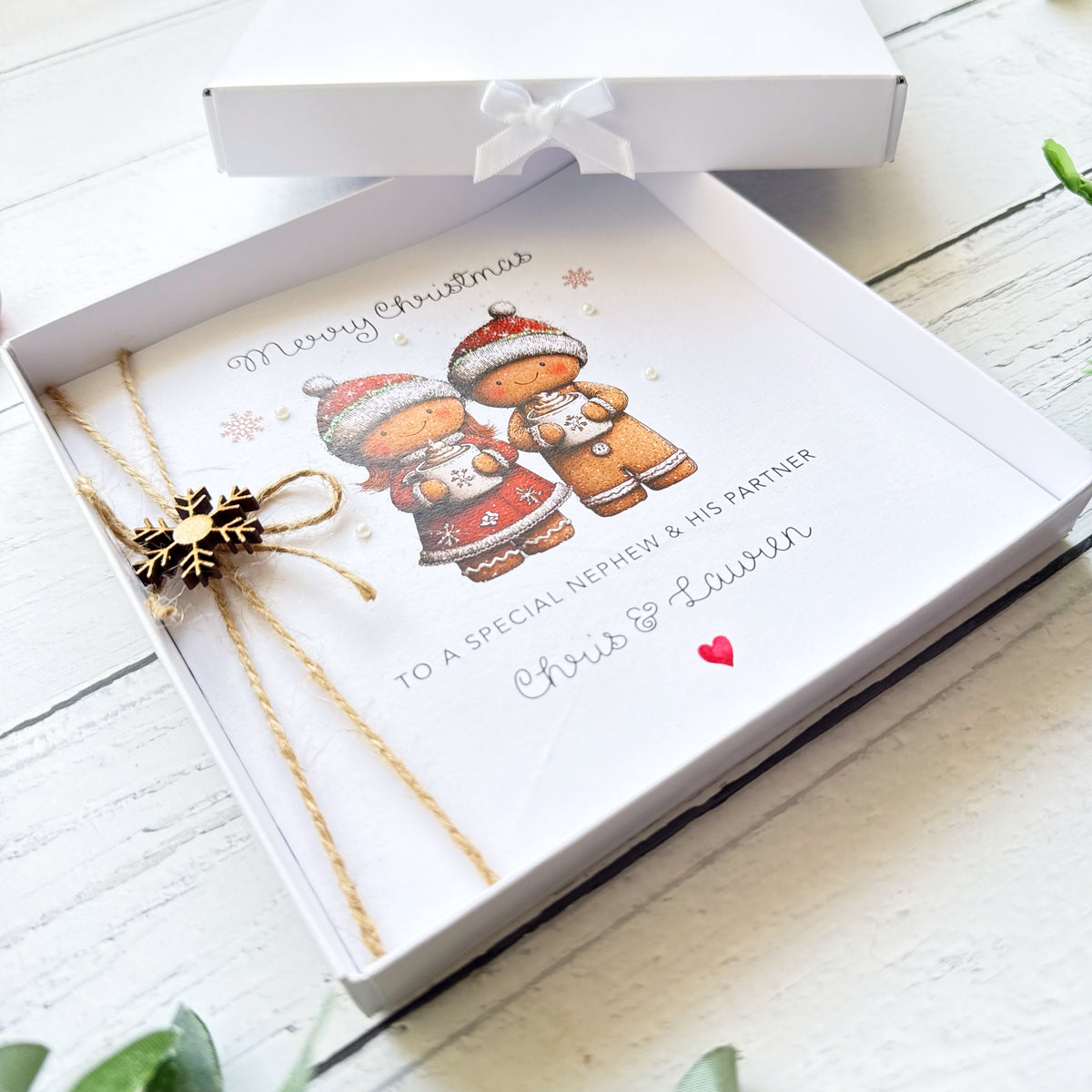 Handmade Gingerbread Couple Christmas Card