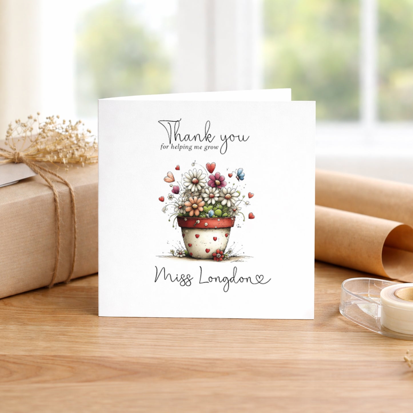 Thank You for Helping Me Grow - Teacher Card