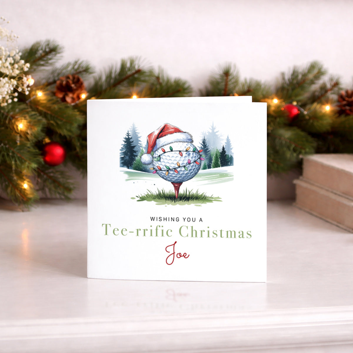 Personalised Golf Christmas Card - Any Recipient