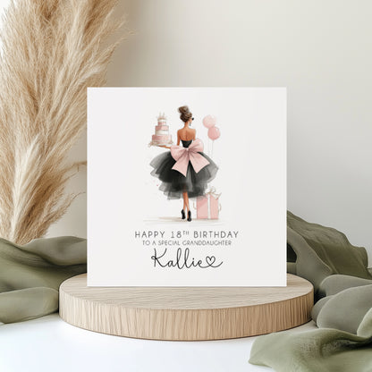 Personalised 18th Birthday Card for Her - Glam Girl Design