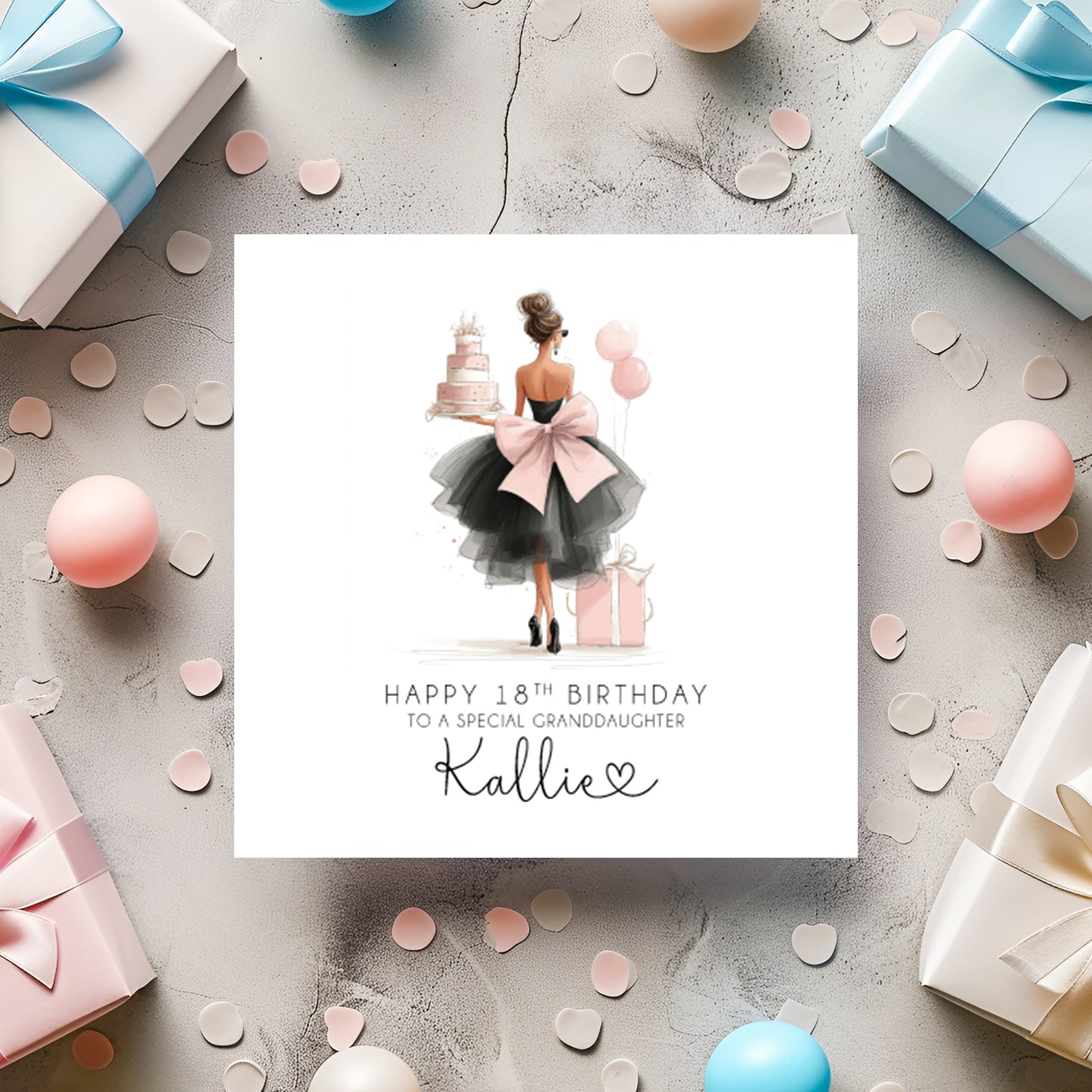 Personalised 18th Birthday Card for Her - Glam Girl Design