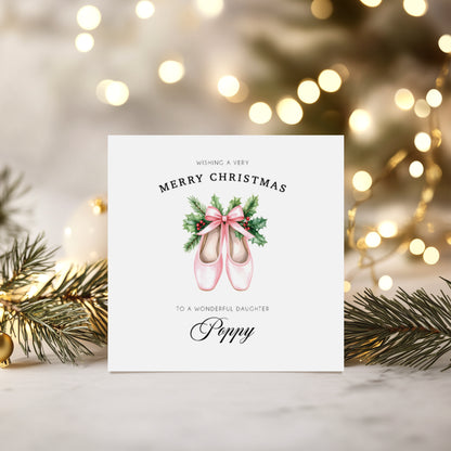 Ballet Shoes Christmas Card for a Special Girl