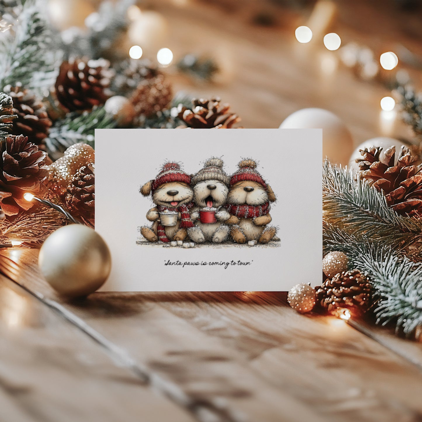 Pack of 4 Funny Dog Christmas Cards: 2 Different Designs
