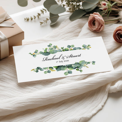 Eucalyptus Personalised Floral Wedding Money Wallet