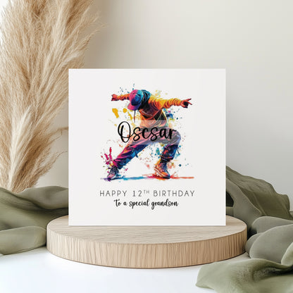 Personalised Street Dance Birthday Card for Him