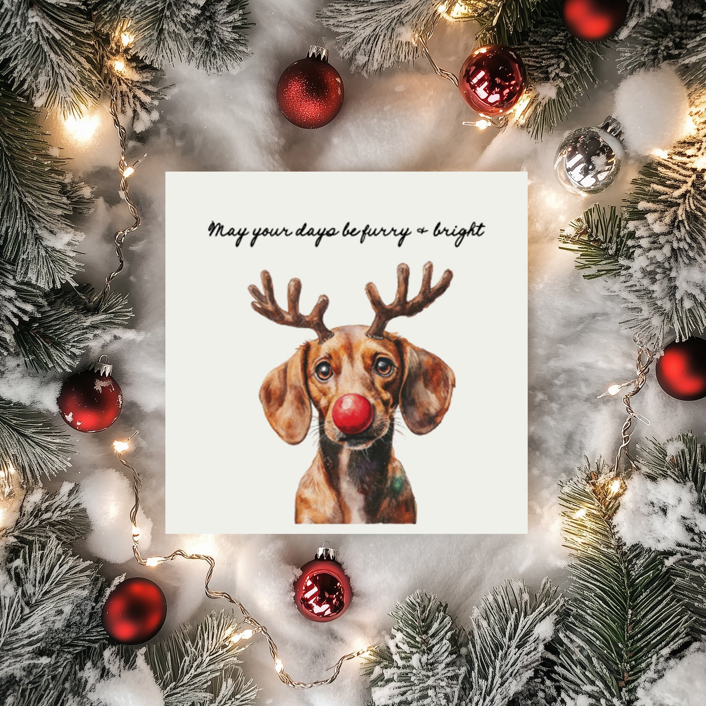 Furry & Bright Dog Christmas Cards: Set of 4 Mixed or One Design