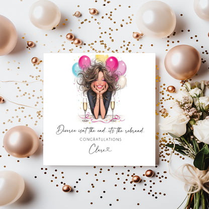 Personalised Divorce Card for Her - Funny Congratulations Card