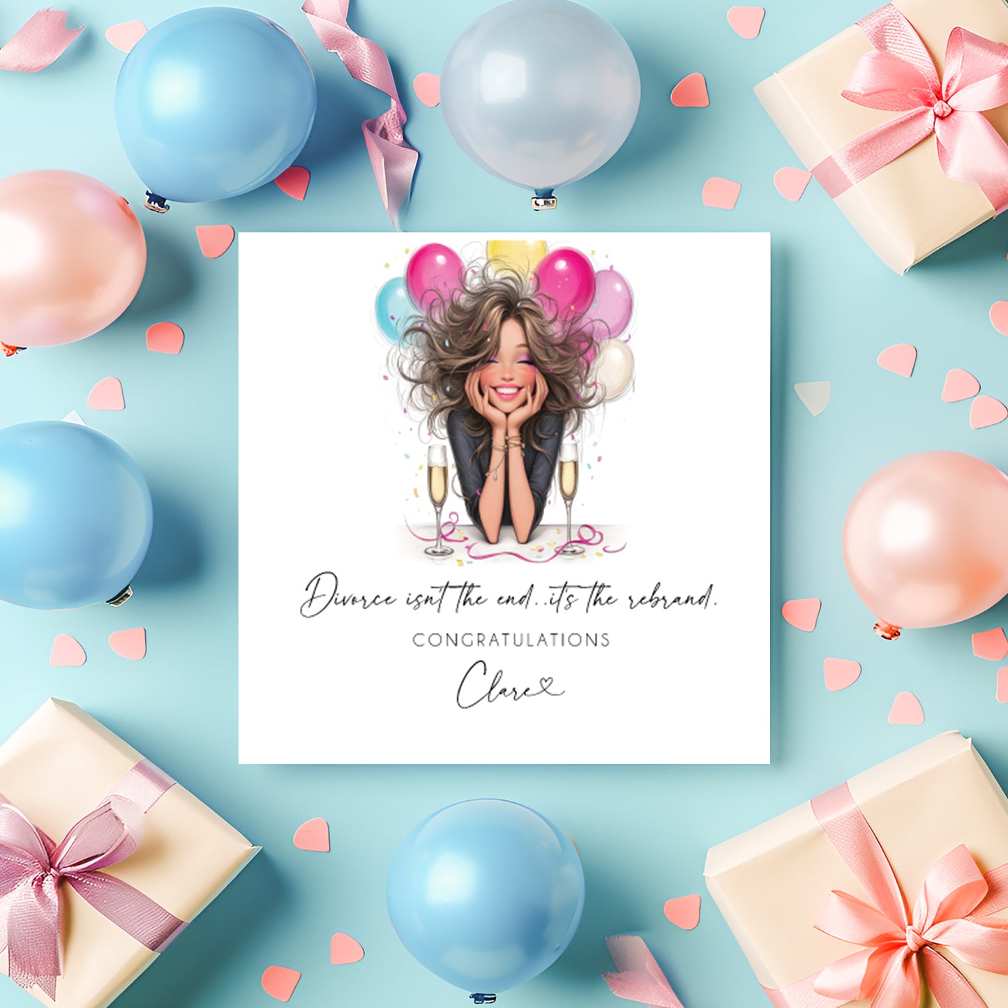 Personalised Divorce Card for Her - Funny Congratulations Card