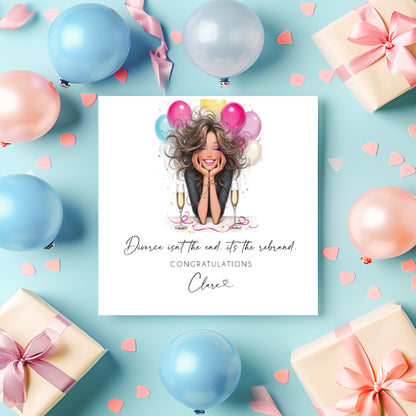 Personalised Divorce Card for Her - Funny Congratulations Card