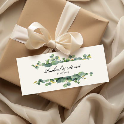 Eucalyptus Personalised Floral Wedding Money Wallet