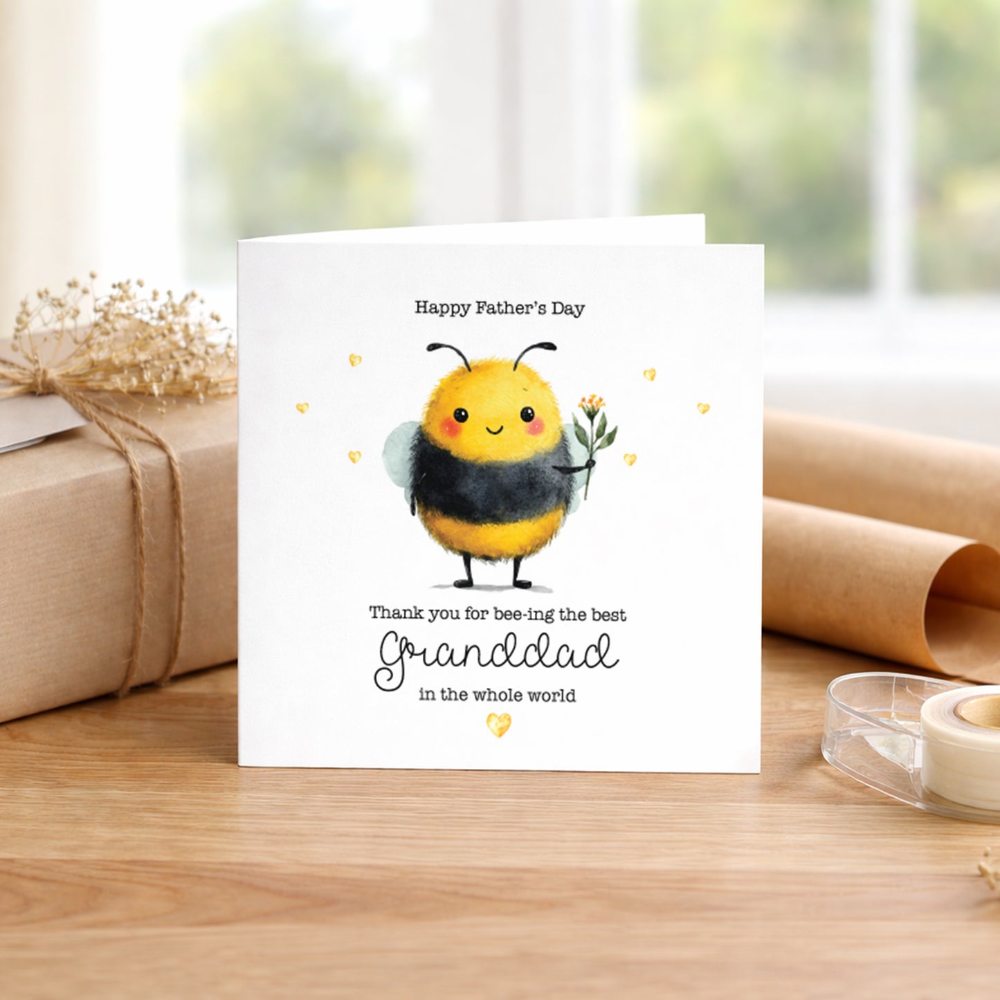 Personalised Father’s Day Card for Granddad - Cute Bee Card