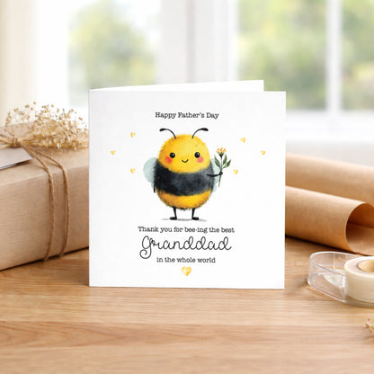 Personalised Father’s Day Card for Granddad - Cute Bee Card