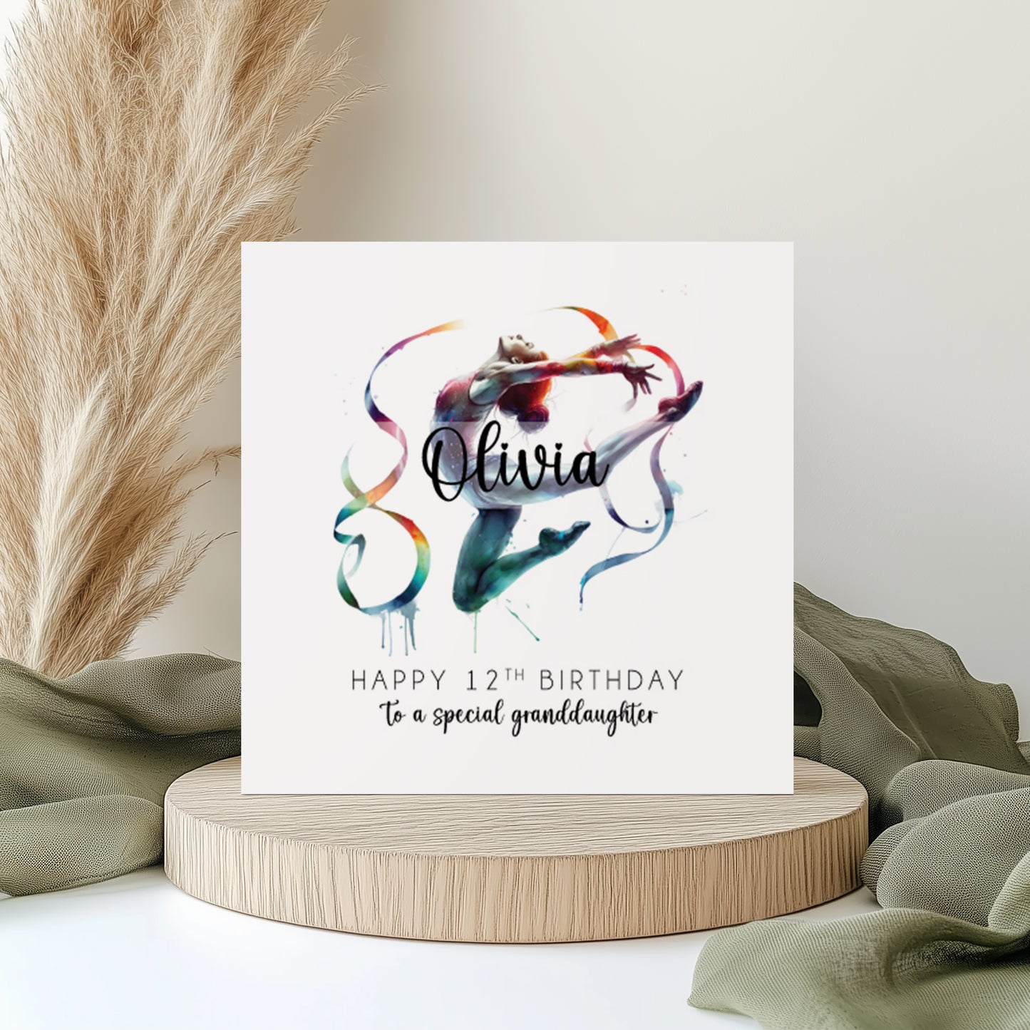 Personalised Girls Gymnastics Birthday Card