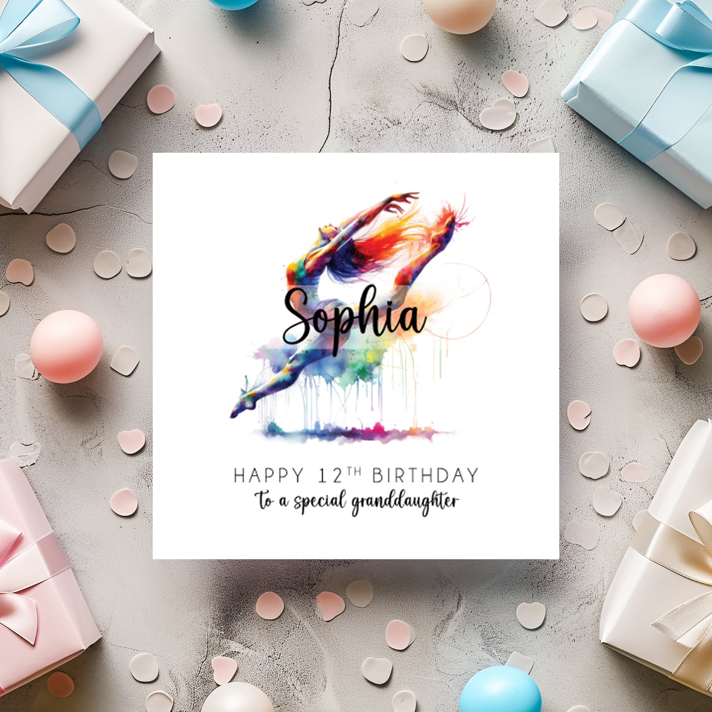 Personalised Girls Dance Birthday Card