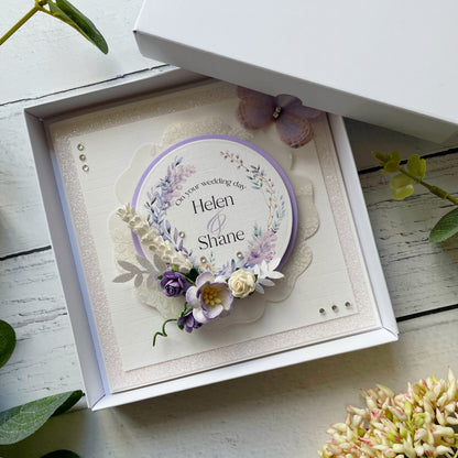 Beautiful Handmade Wedding Card with 3D Paper Flowers