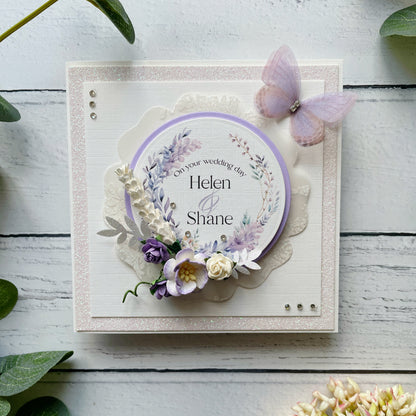 Beautiful Handmade Wedding Card with 3D Paper Flowers