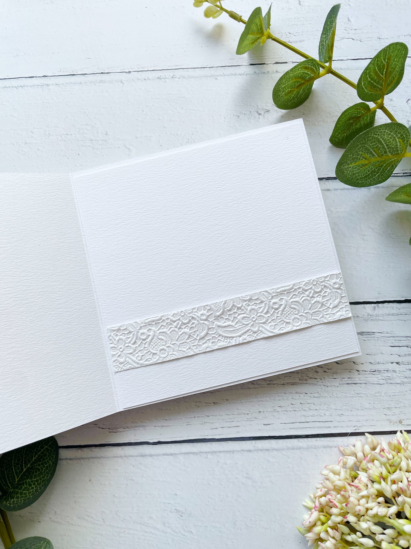 Sage Green Flower Wedding Card - Personalised