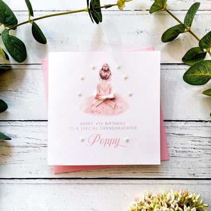Personalised Little Ballerina Birthday Card