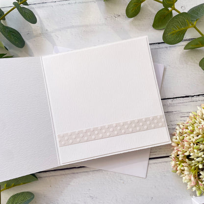 Peach Flower Polka Dot Card - Personalised