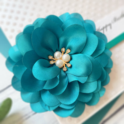 Personalised Retirement Card - Polka Dot and Teal Flower Design