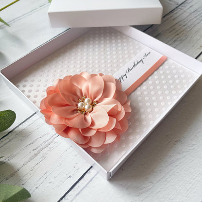 Peach Flower Polka Dot Card - Personalised