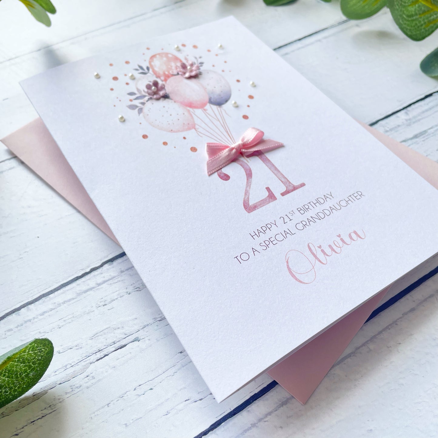 Personalised Boho Balloon 21st Birthday Card