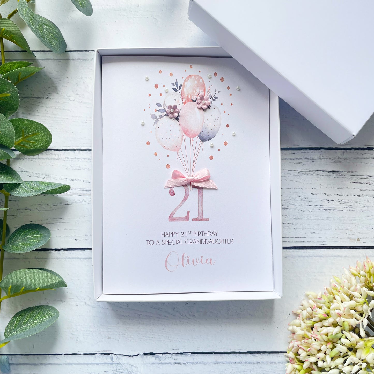 Personalised Boho Balloon 21st Birthday Card