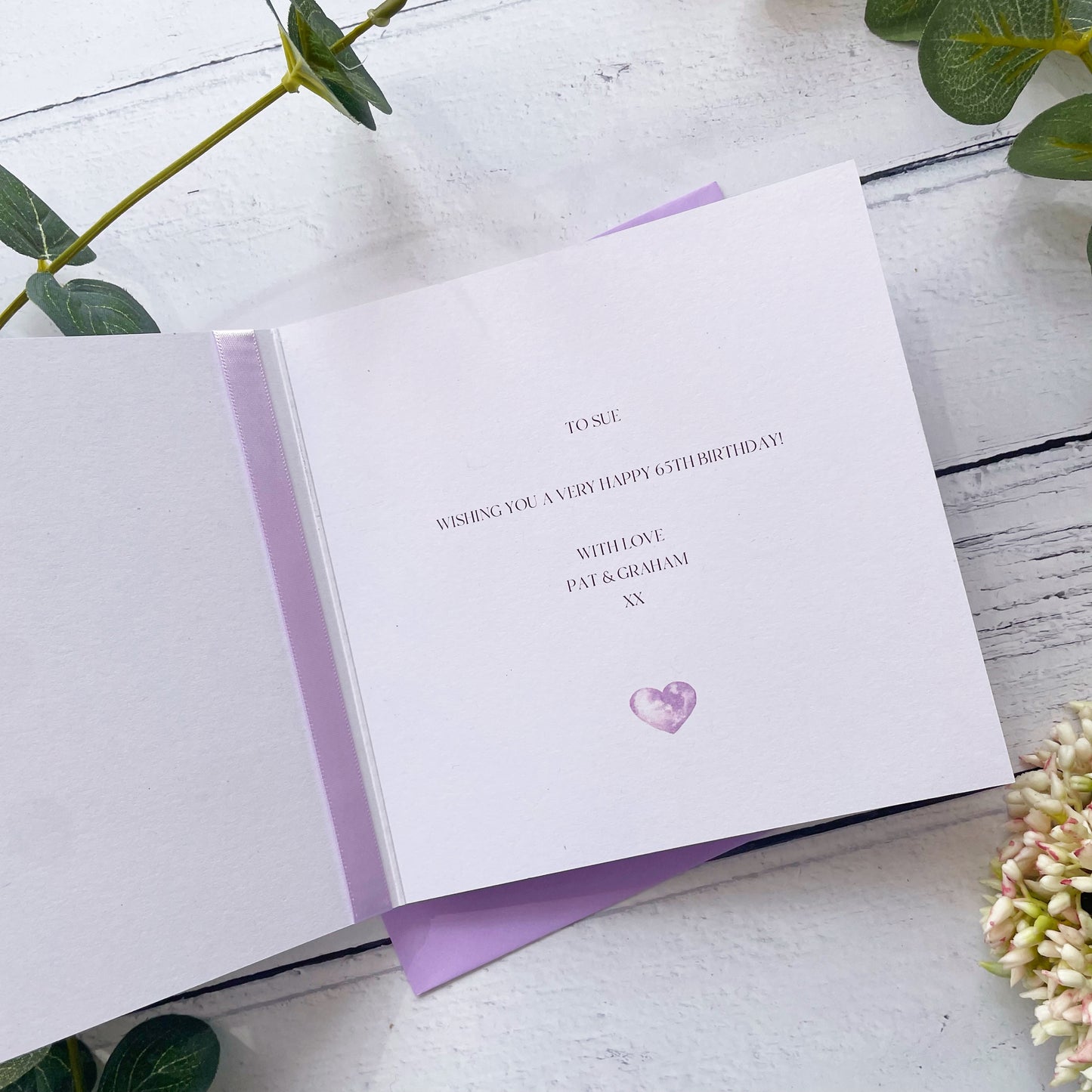 Personalised Floral Number 80th Birthday Card - Lilac & Yellow