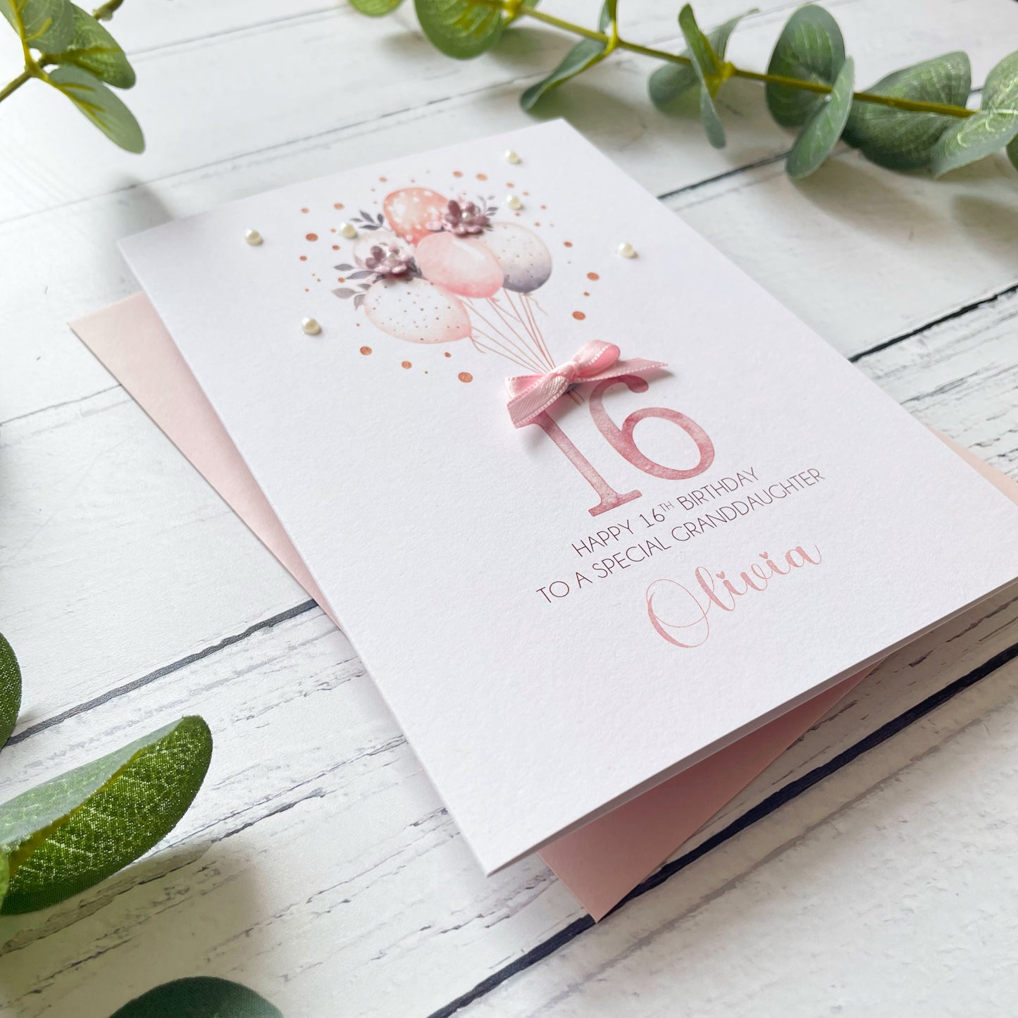 Personalised Boho Balloon 16th Birthday Card