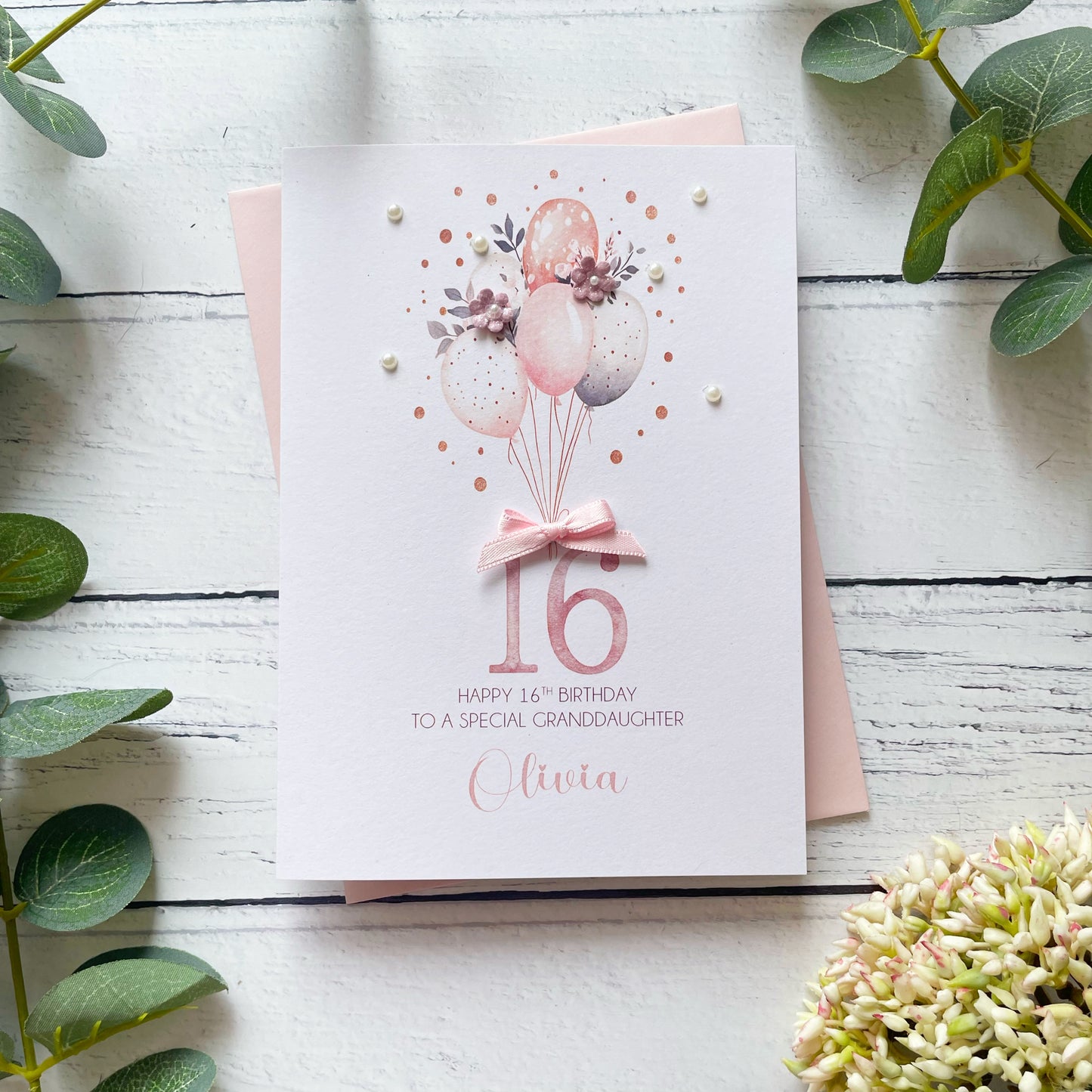 Personalised Boho Balloon 16th Birthday Card