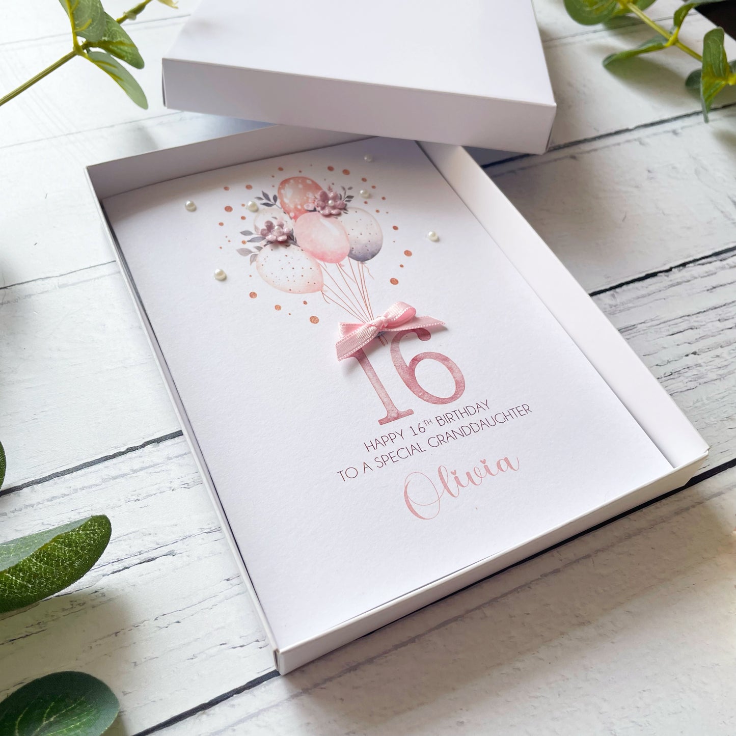 Personalised Boho Balloon 16th Birthday Card