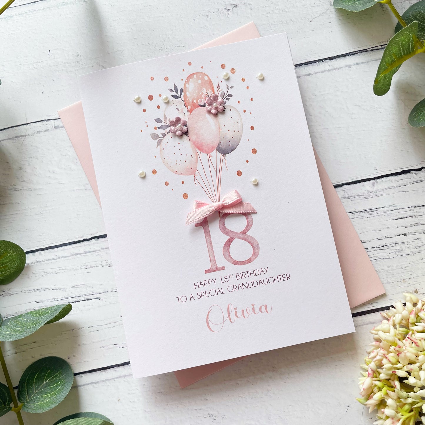 Personalised Boho Balloon 18th Birthday Card