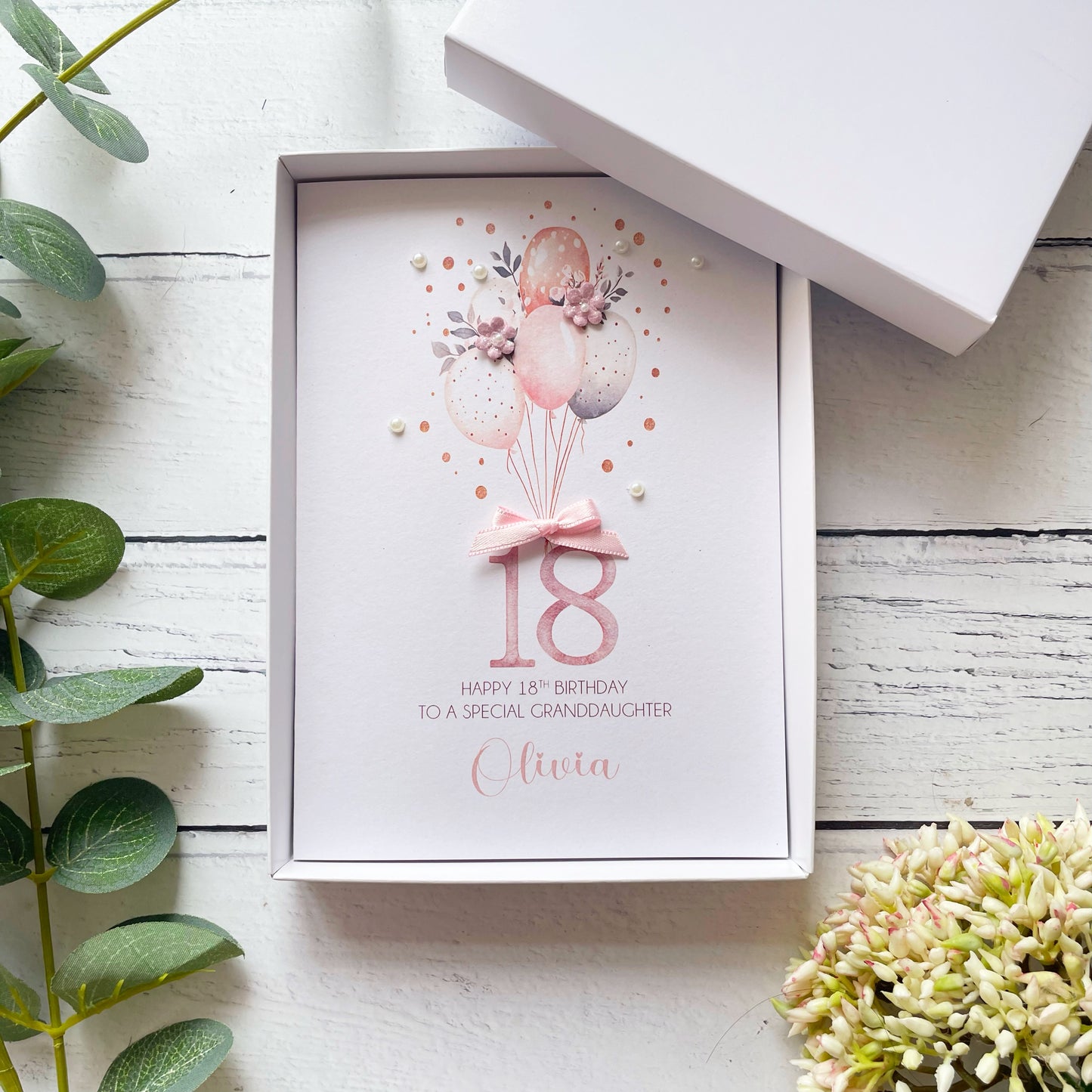 Personalised Boho Balloon 18th Birthday Card