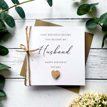 Personalised Husband To Be Birthday Card, Rustic Design