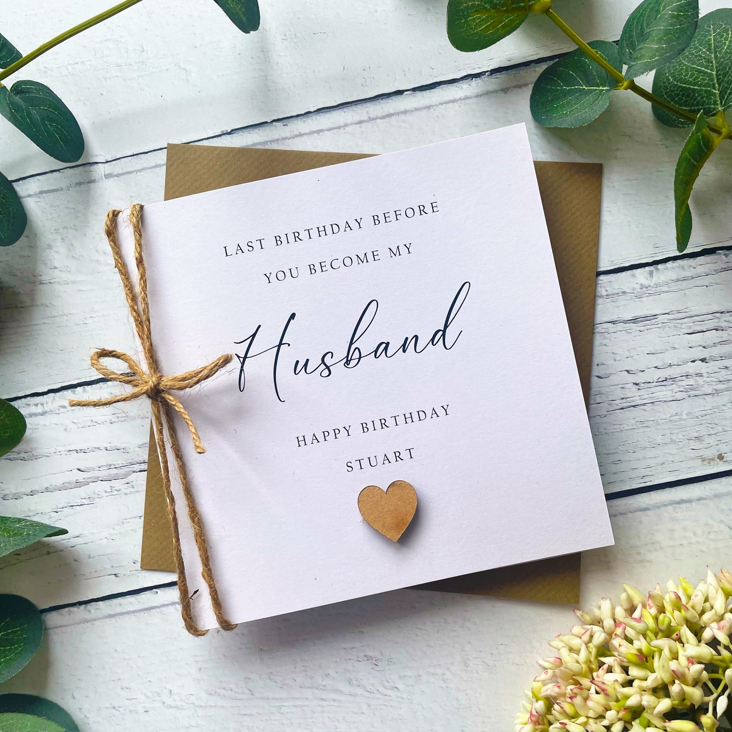 Personalised Husband To Be Birthday Card, Rustic Design