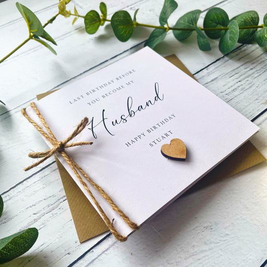 Personalised Husband To Be Birthday Card, Rustic Design