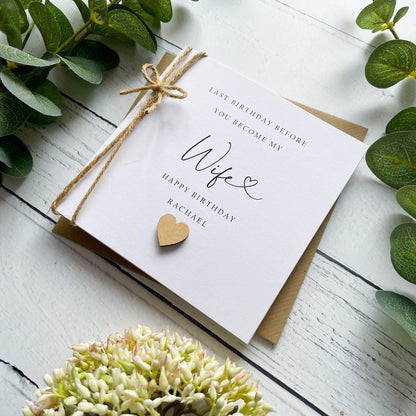 Personalised Wife To Be Birthday Card, Rustic Design