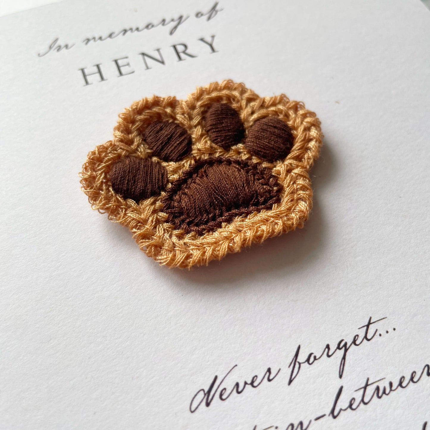 Personalised Pet Patch Bereavement Card
