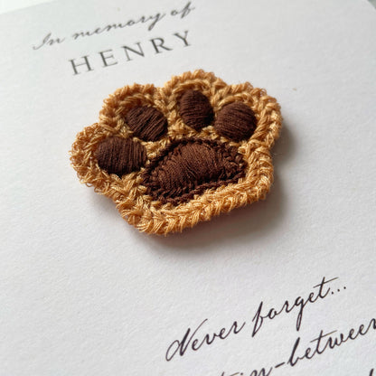 Personalised Pet Patch Bereavement Card