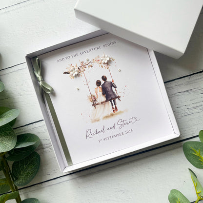 Handmade Wedding Card - Bride and Groom Design
