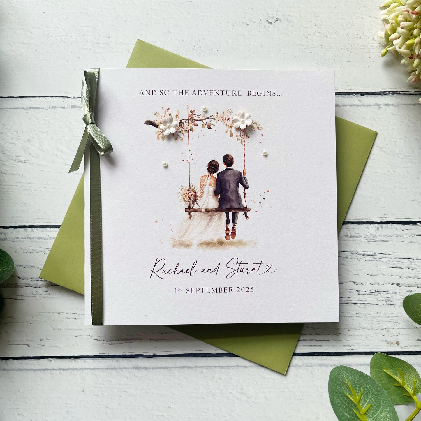 Handmade Wedding Card - Bride and Groom Design