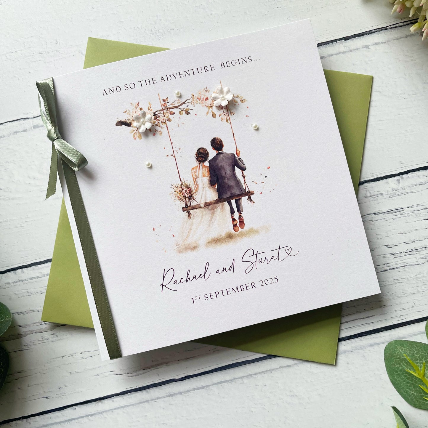 Handmade Wedding Card - Bride and Groom Design
