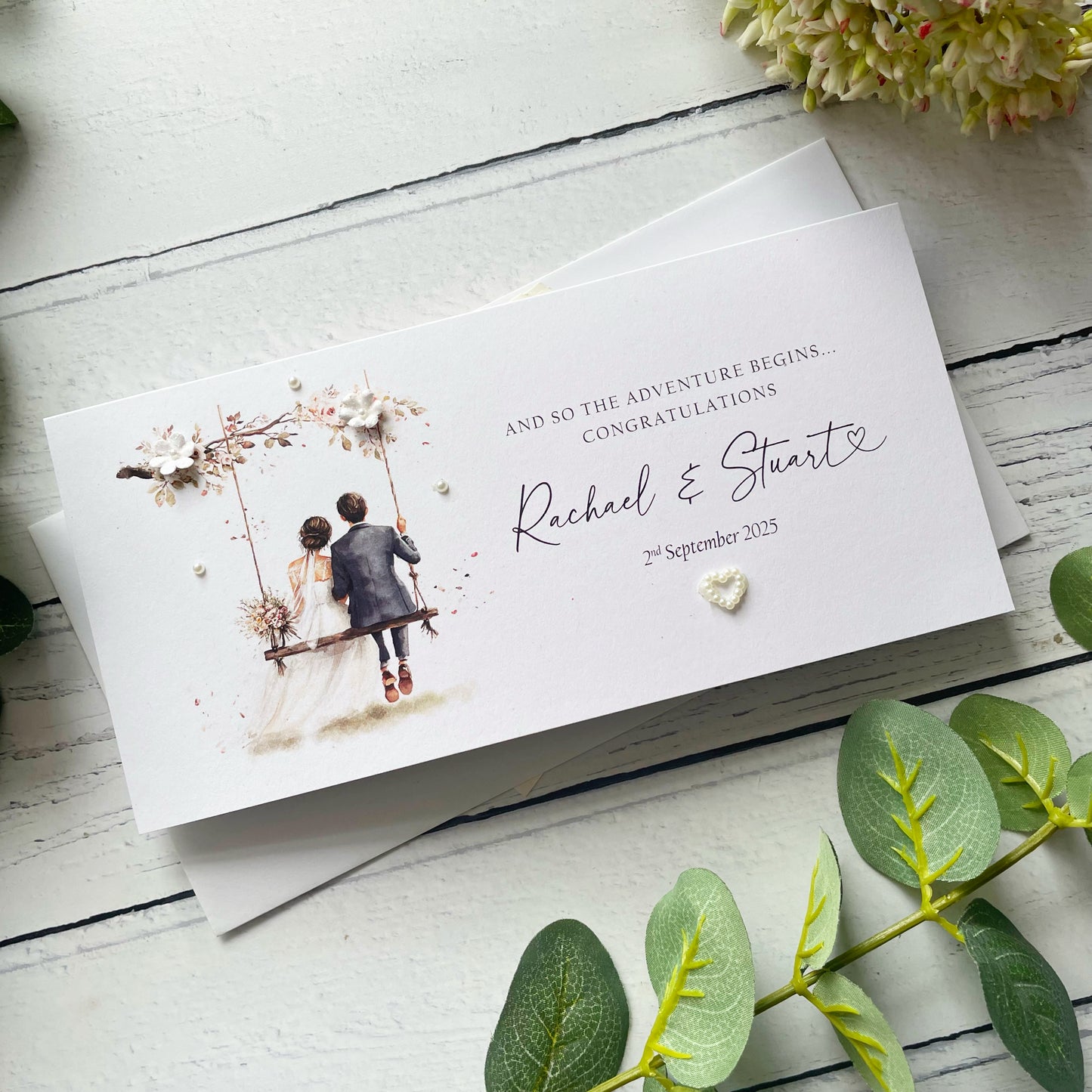 Handmade Personalised Bride and Groom Money Wallet