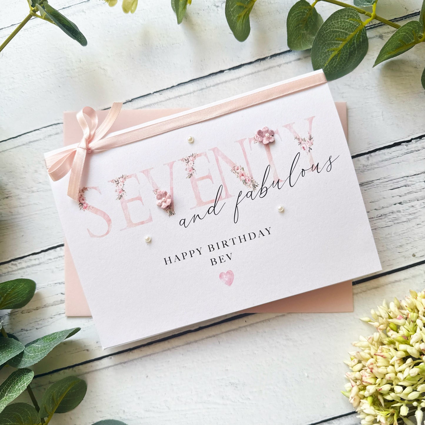 Seventy and Fabulous: Handmade Floral Birthday Card